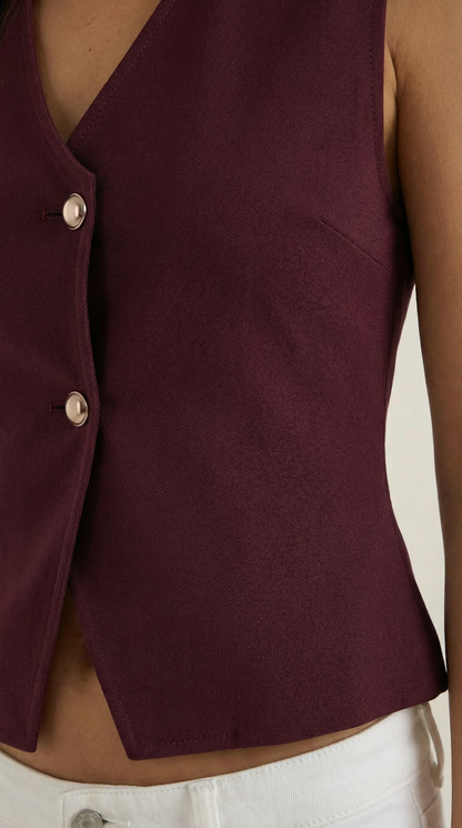 Gilet femme en maille boutonné