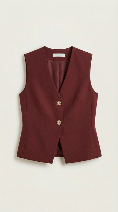 Gilet femme en maille boutonné