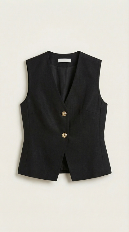Gilet femme en maille boutonné