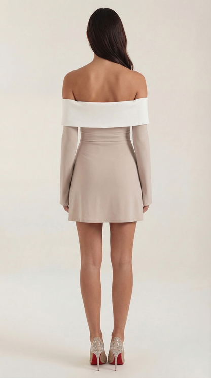 Robe courte femme épaules dénudées moulante