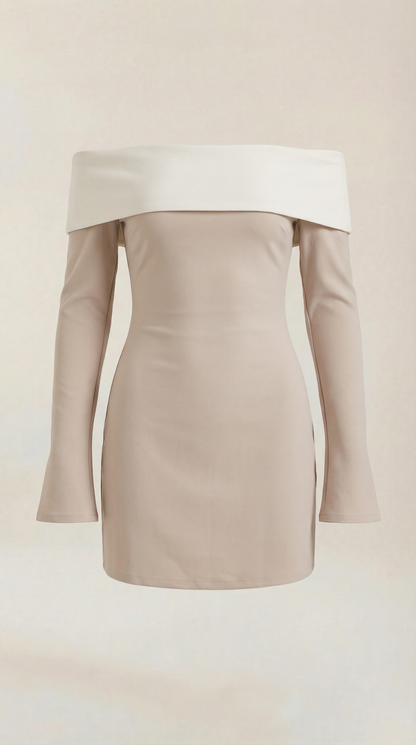 Robe courte femme épaules dénudées moulante
