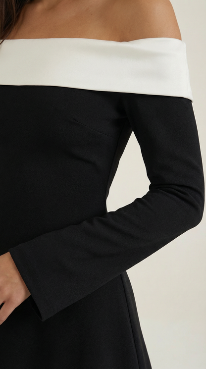 Robe courte femme épaules dénudées moulante