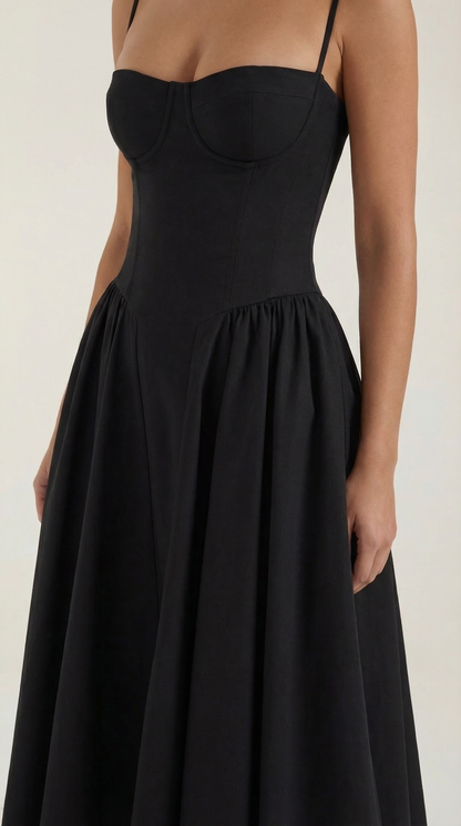 Robe midi corset femme imprimé fleuri