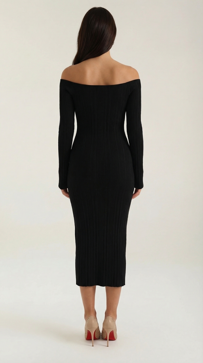 Robe maxi moulante femme épaules dénudées