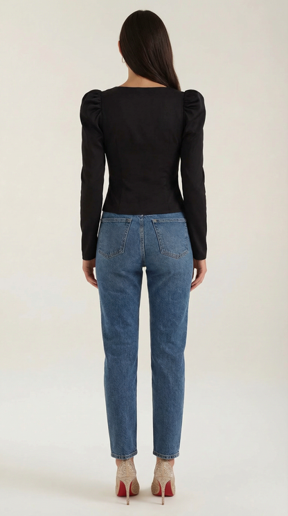 Corps femme manches bouffantes col cœur