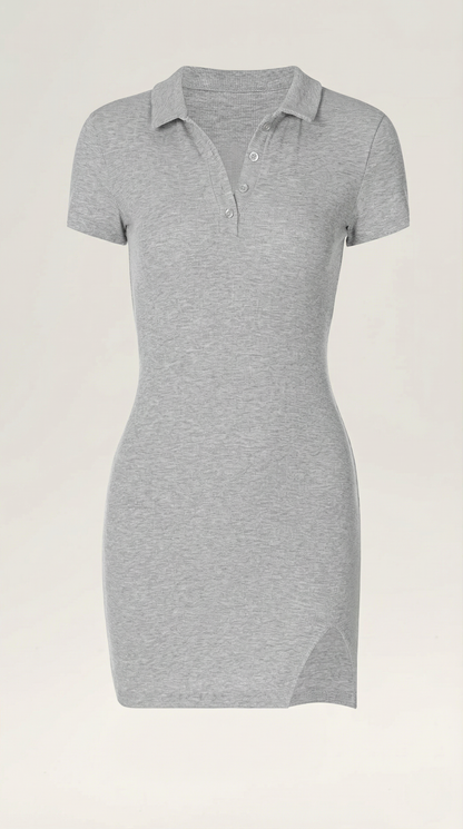 Robe courte moulante femme col rond
