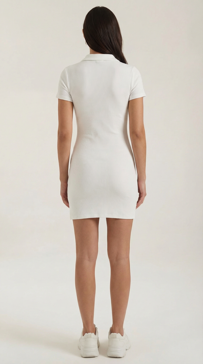 Robe courte moulante femme col rond