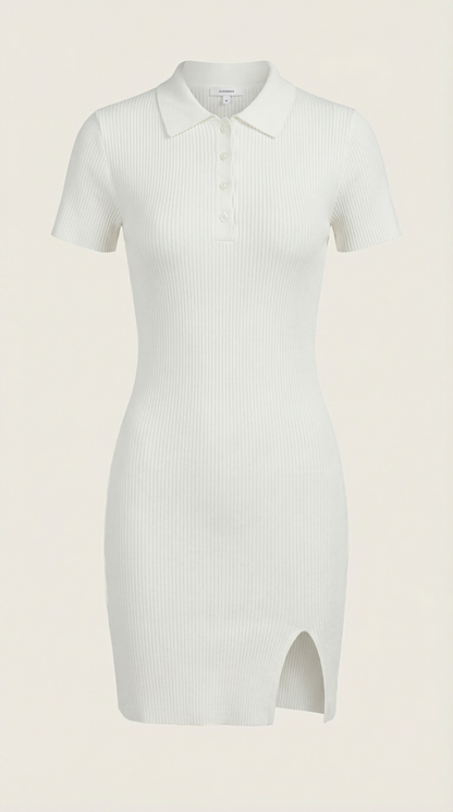 Robe courte moulante femme col rond